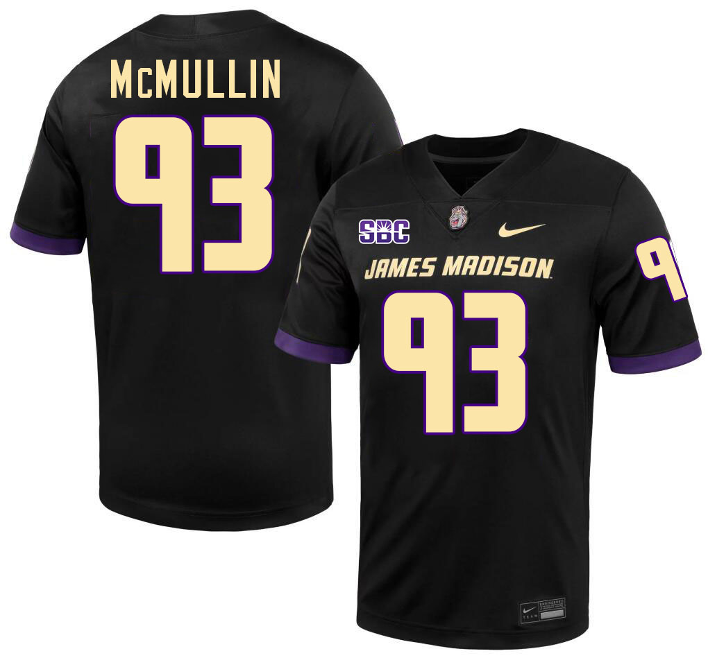 #93 Mychal McMullin JMU Jersey,James Madison Dukes Football Jerseys Stitched-Black #93 Mychal McMullin JMU Jersey,James Madison Dukes Football Jerseys Stitched-Black